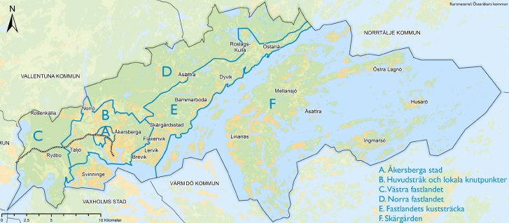 Kartbild över kommunens utredningsområden 