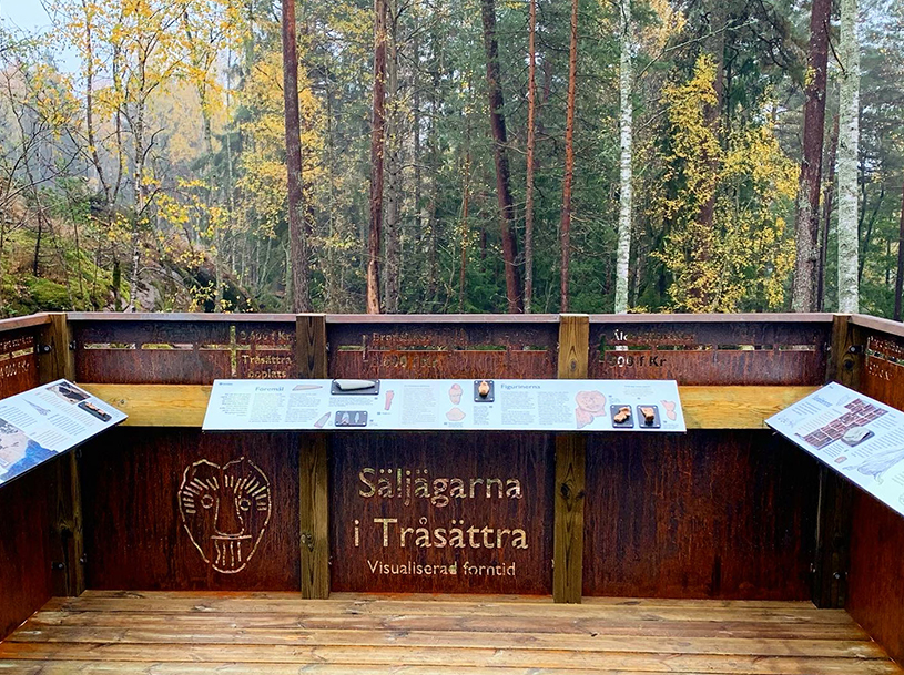 Bild över utställningen i skogen
