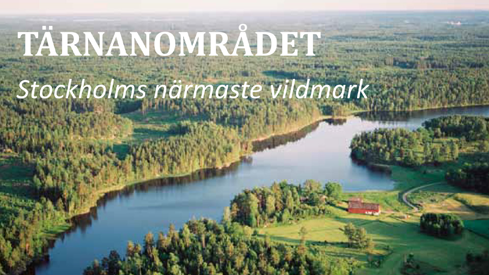 En flygbild på en avlång sjö omringad av skog.