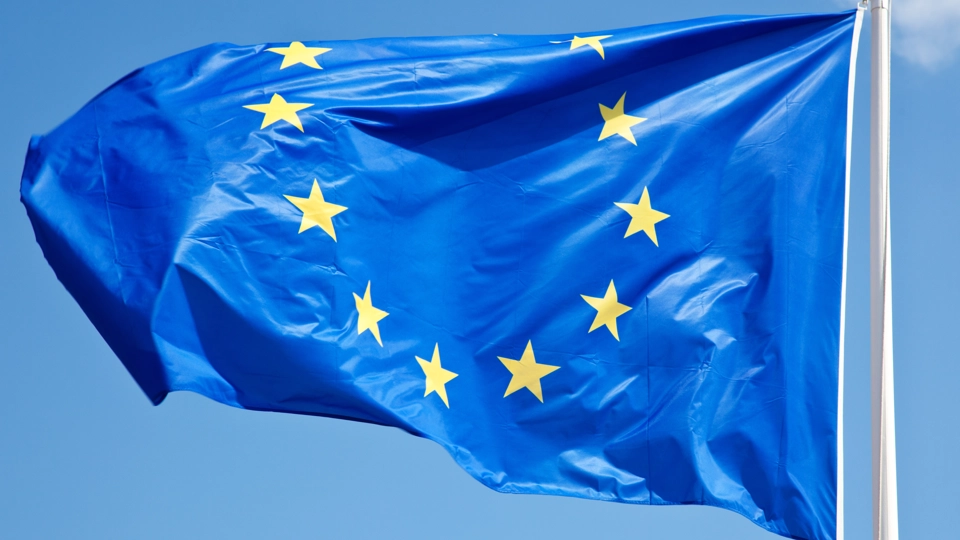 Bilden föreställer en EU-flagga.