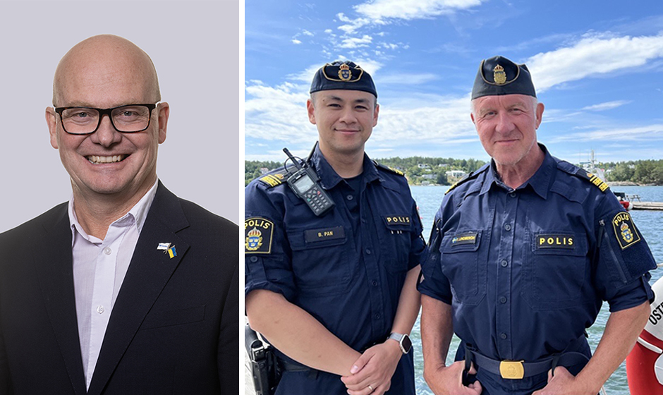 Staffan Erlandsson, kommundirektör i Österåkers kommun samt polisinspektör Bosse Pan och biträdande lokalpolisområdeschef Fredrik Lundbergh.