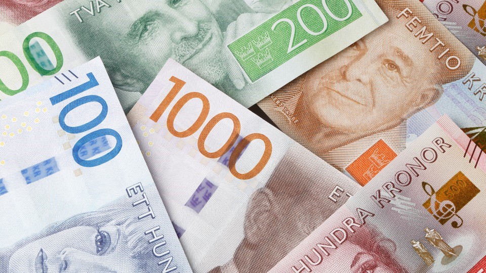 Bild på olika svenska sedlar