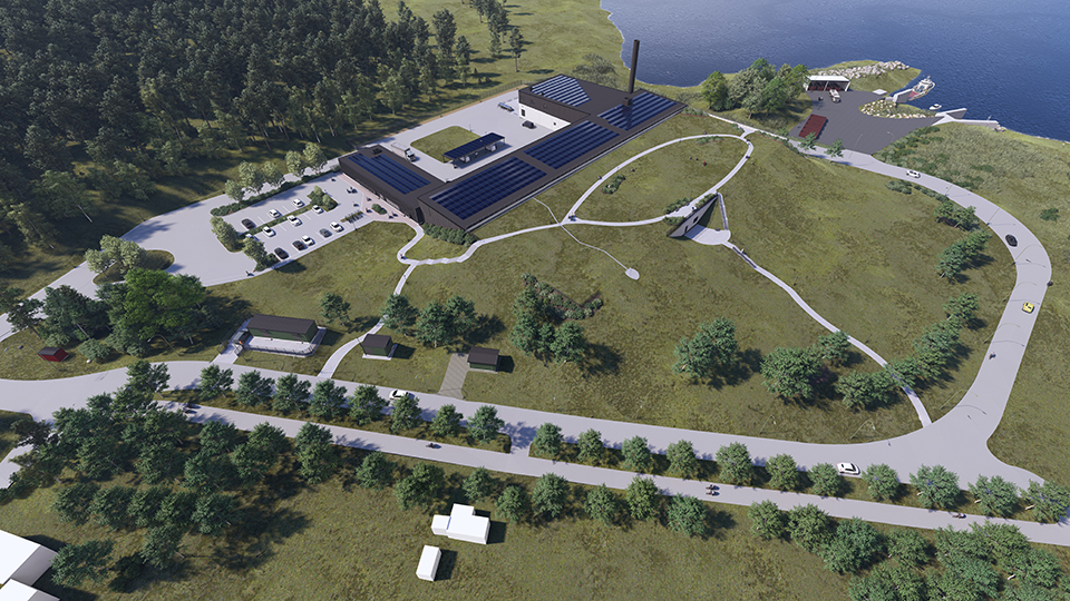 Illustration av det nya reningsverket.