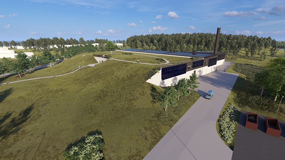 Illustration av det nya reningsverket. 