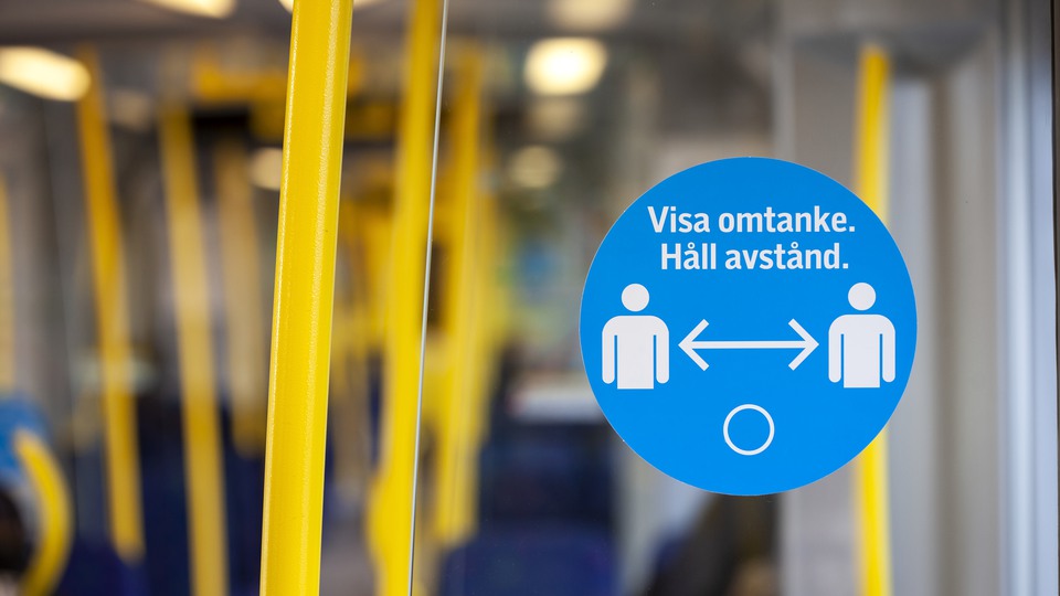 Uppmaning om att hålla avstånd i kollektivtrafiken