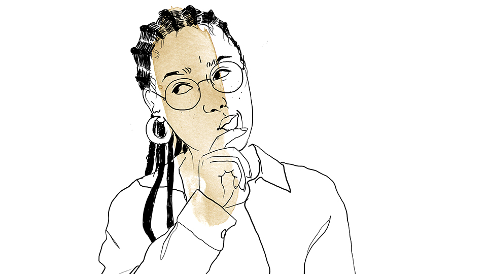 Illustration som visar en tjej som tänker