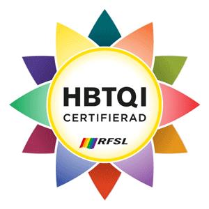 Bilden föreställer hbtqi-certifieringens logotyp.