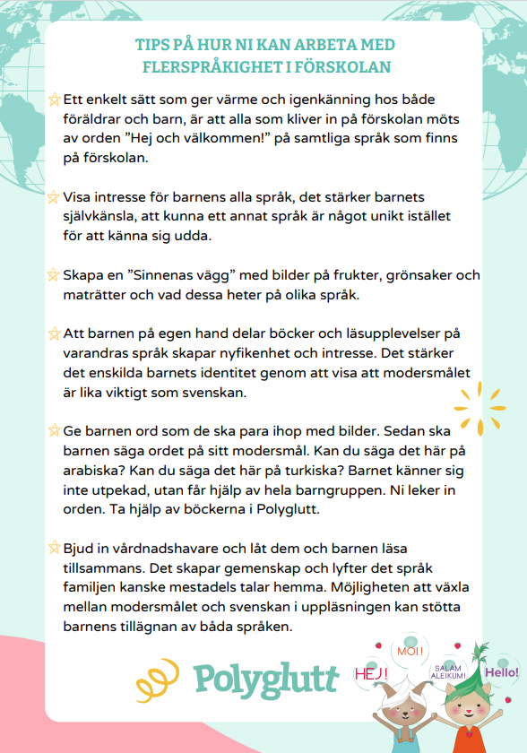 Tips på hur man kan arbeta med flerspråkighet i förskolan