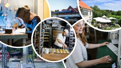 Ett kollage av bilder på företagare i Österåkers kommun.