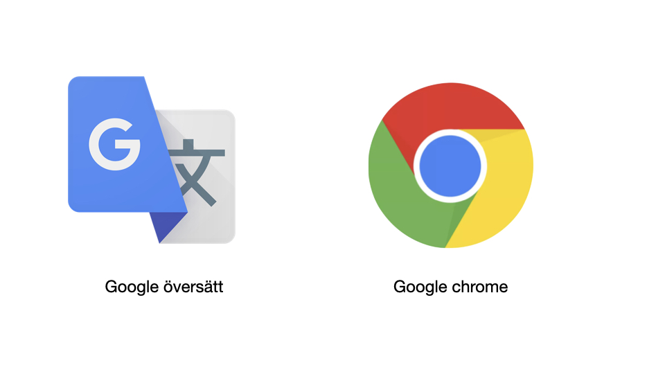 Ikoner för Google och Google översätt