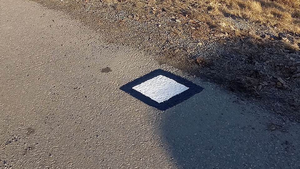 Målad platta för flygfotografering