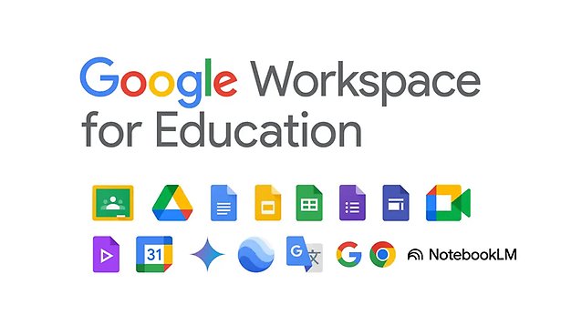 Ikoner som visar verktyg i Google workspace for education
