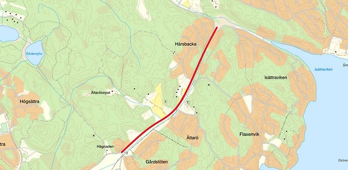 Karta över Margretelund med markering över planområdet