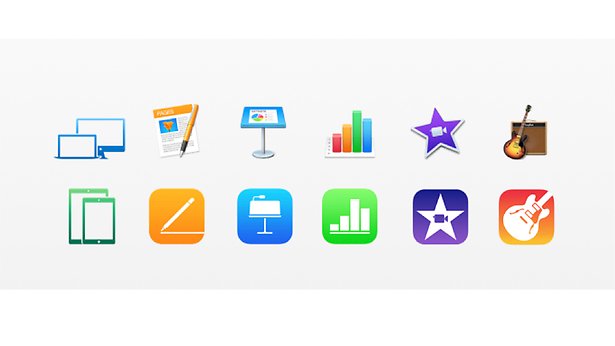 Ikoner som visar apples olika verktyg