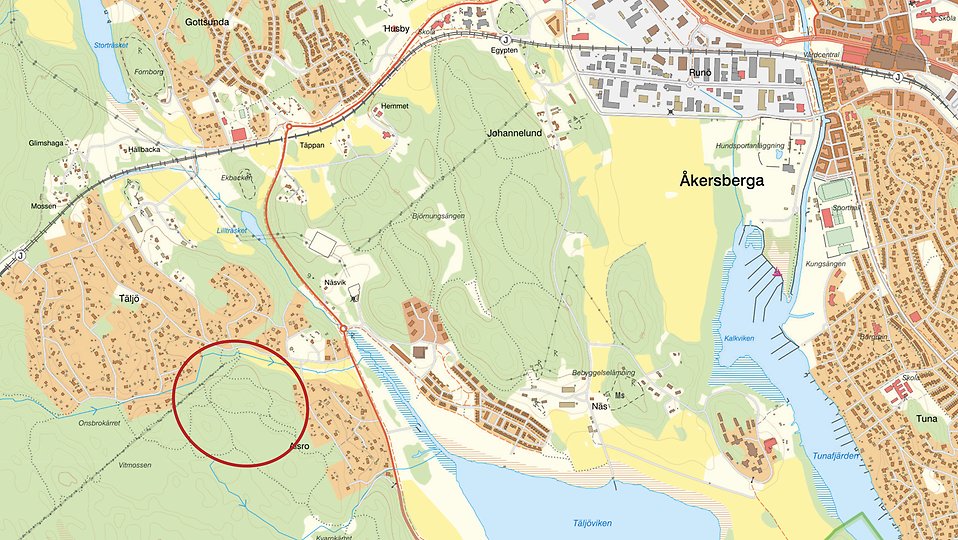 Kartbild över området