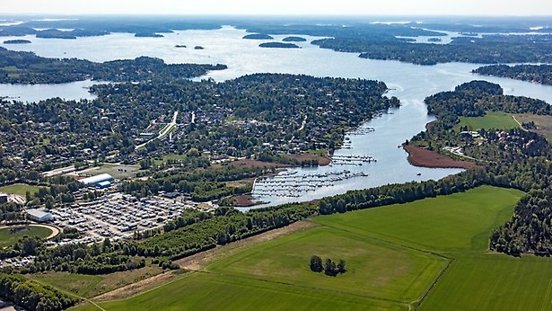 Flygfotografi över delar av planområdet för Täljöviken