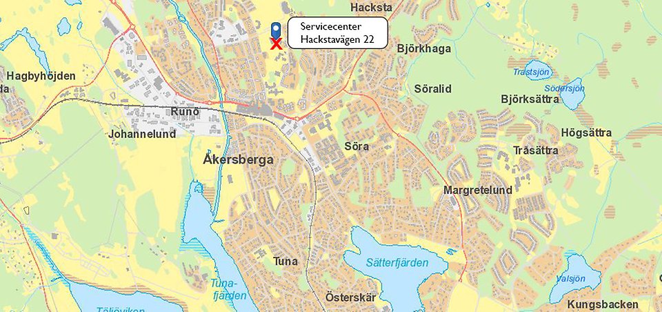 Karta över Åkersberga